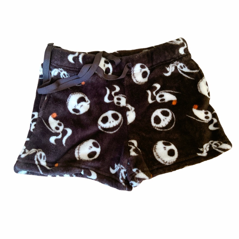 Nightmare before Christmas XS shorts fleece drawstring Disney gray white